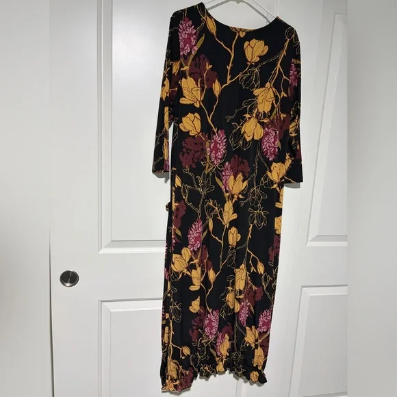FOR BRIANA 💖 -Zadie B’s Floral Black and Gold Women's Bubble Dress - Picture 9 of 11